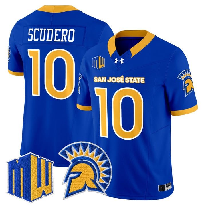 Danny Scudero Jersey #10 San José State Spartans 2025 Limited Stitched Royal