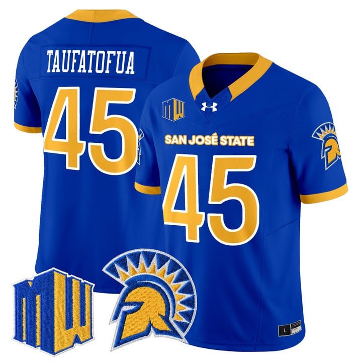 Vili Taufatofua Jersey #45 San José State Spartans 2025 Limited Stitched Royal