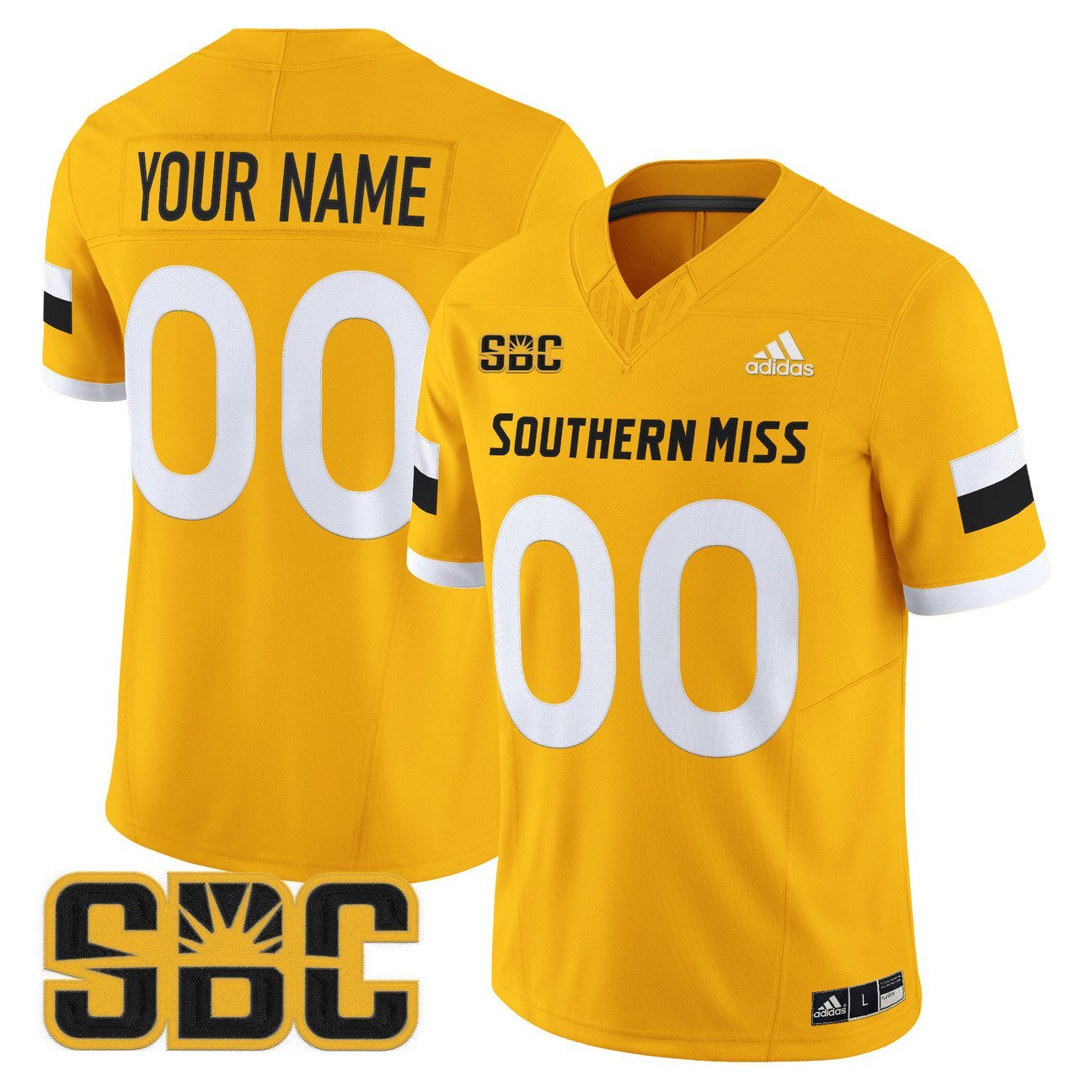 Custom Southern Miss Golden Eagles Jersey 2025 Vapor Limited Stitched Gold