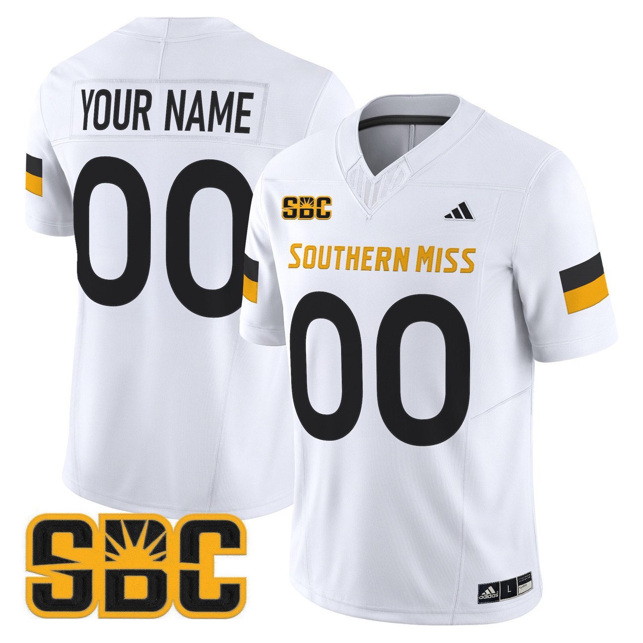 Custom Southern Miss Golden Eagles Jersey 2025 Vapor Limited Stitched White