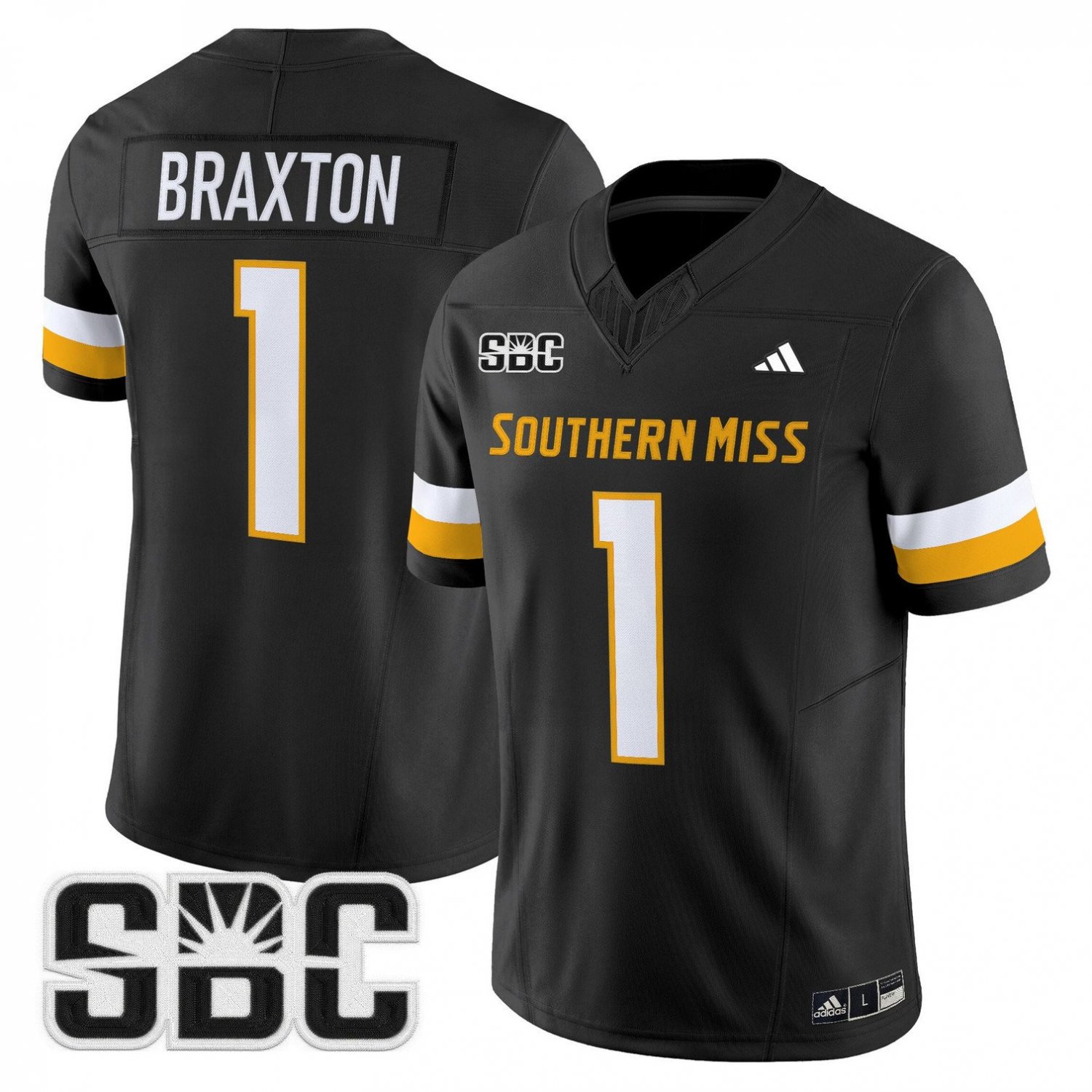 Braylon Braxton Jersey #1 Southern Miss Golden Eagles 2025 Stitched Black