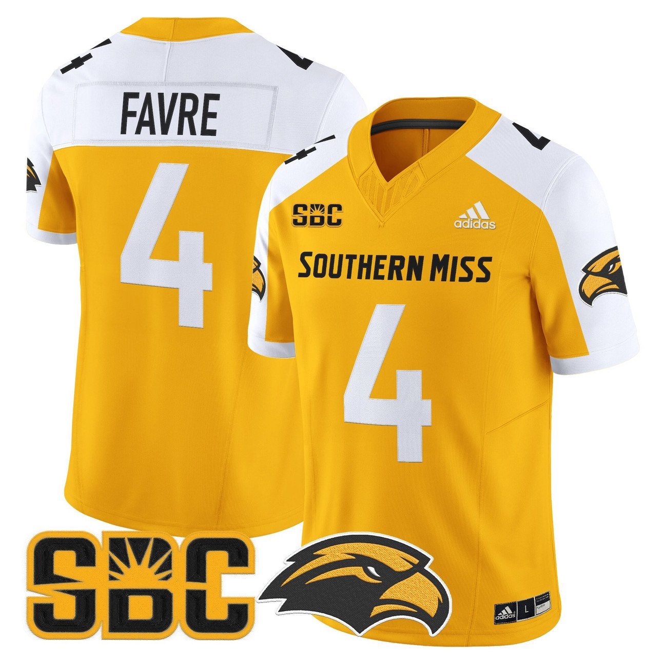 Brett Favre Jersey #4 Southern Miss Golden Eagles 2025 Stitched Gold Alter