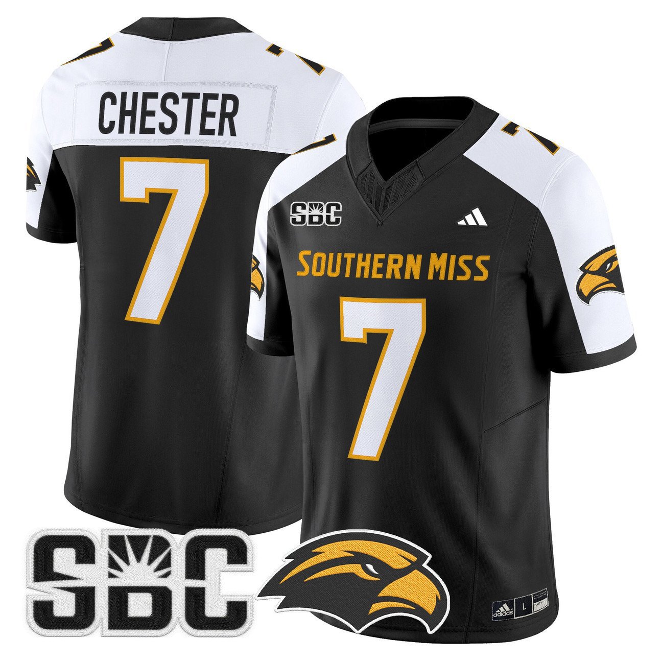 Carl Chester Jersey #7 Southern Miss Golden Eagles 2025 Stitched Black Alter