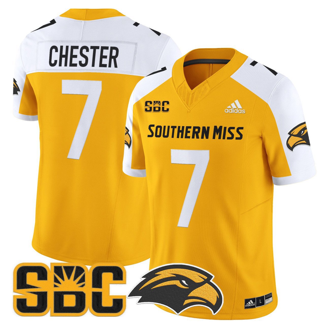 Carl Chester Jersey #7 Southern Miss Golden Eagles 2025 Stitched Gold Alter
