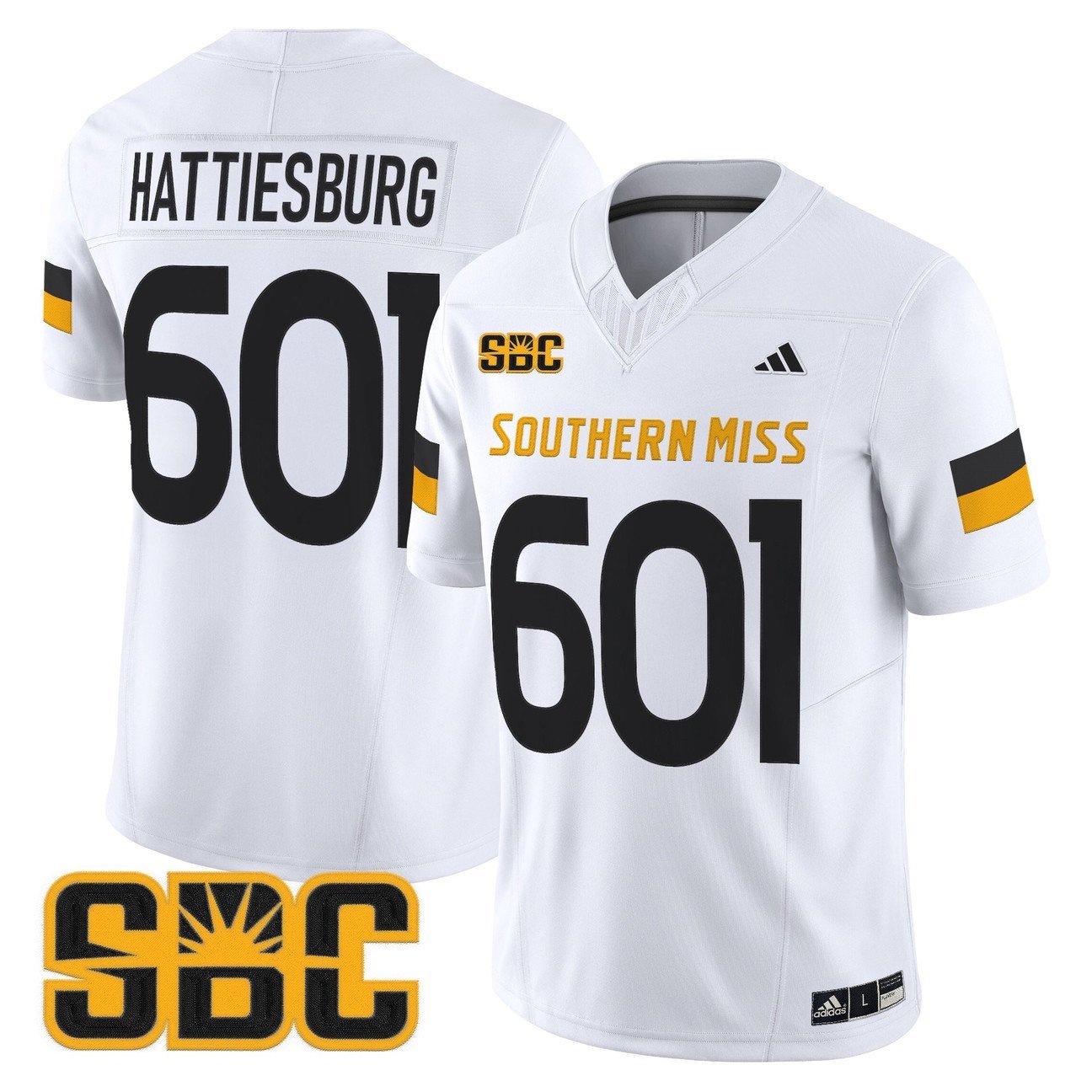 Hattiesburg Jersey #601 Southern Miss Golden Eagles 2025 Stitched White