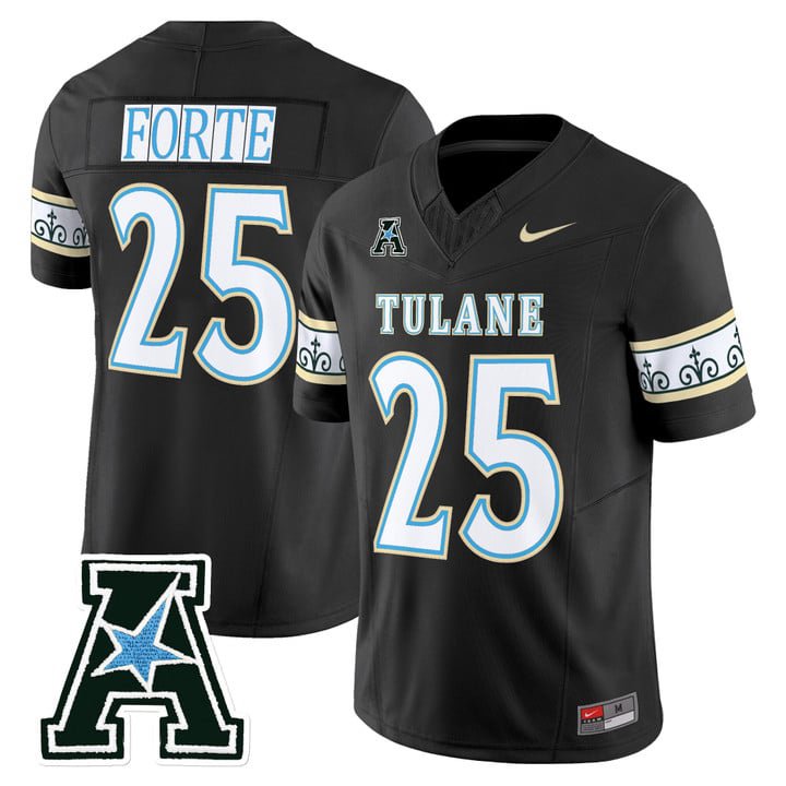 Matt Forte Jersey #25 Tulane Green Wave 2025 City Edition Stitched Black