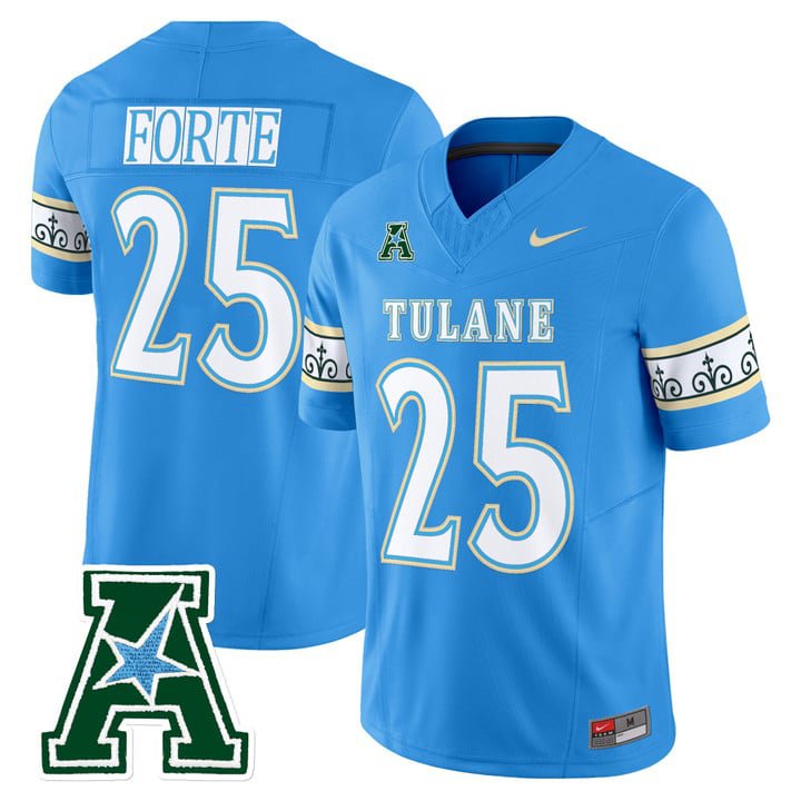 Matt Forte Jersey #25 Tulane Green Wave 2025 City Edition Stitched Blue