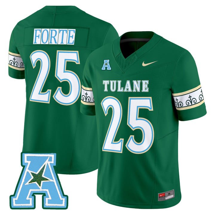 Matt Forte Jersey #25 Tulane Green Wave 2025 City Edition Stitched Green