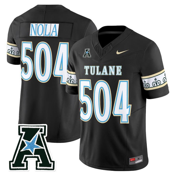 NOLA Jersey #504 Tulane Green Wave 2025 City Edition Limited Stitched Black