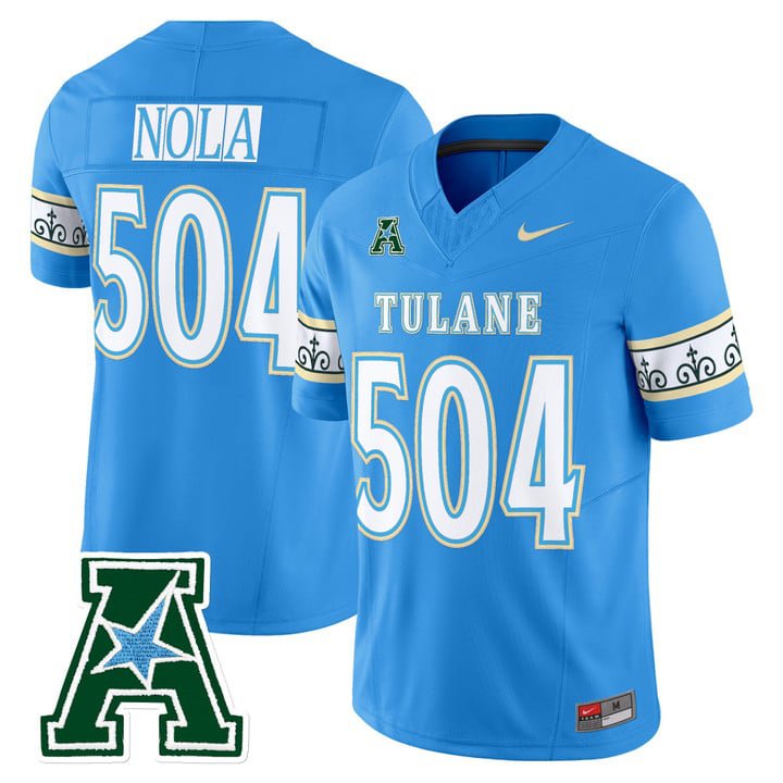 NOLA Jersey #504 Tulane Green Wave 2025 City Edition Limited Stitched Blue