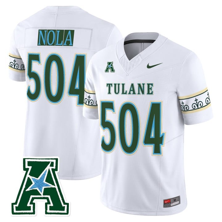 NOLA Jersey #504 Tulane Green Wave 2025 City Edition Limited Stitched White