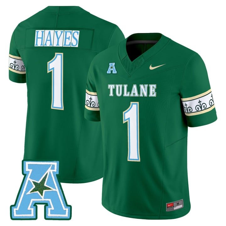 Omari Hayes Jersey #1 Tulane Green Wave 2025 City Edition Stitched Green