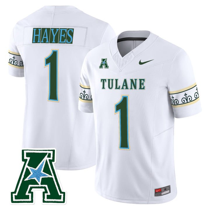 Omari Hayes Jersey #1 Tulane Green Wave 2025 City Edition Stitched White