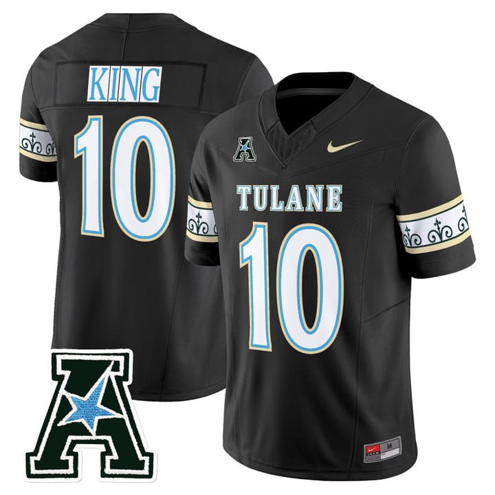 Shaun King Jersey #10 Tulane Green Wave 2025 City Edition Stitched Black