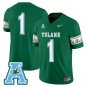Team Jersey #1 Tulane Green Wave 2025 City Edition Vapor Stitched Green