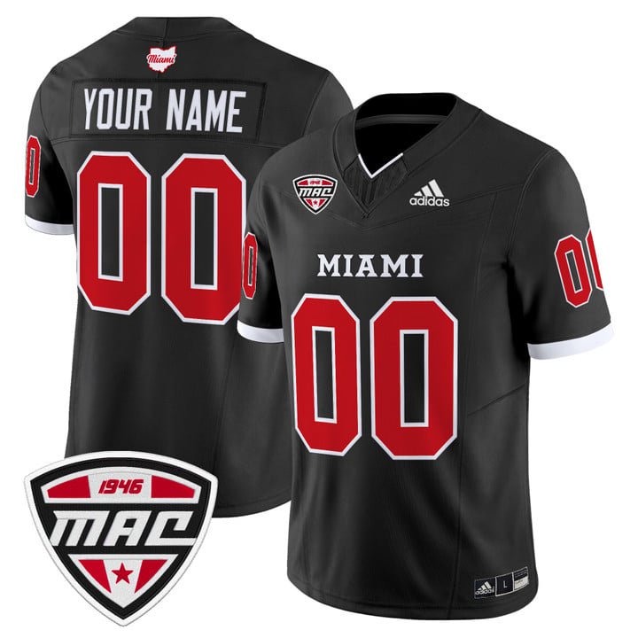Custom Miami OH RedHawks Jersey Name, Number 2025 Vapor Limited Stitched Black
