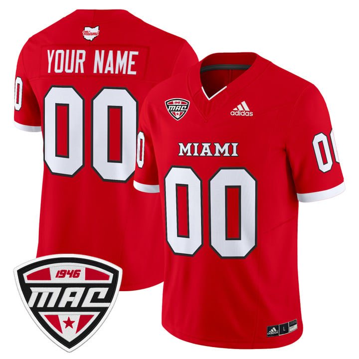 Custom Miami OH RedHawks Jersey Name, Number 2025 Vapor Limited Stitched Red