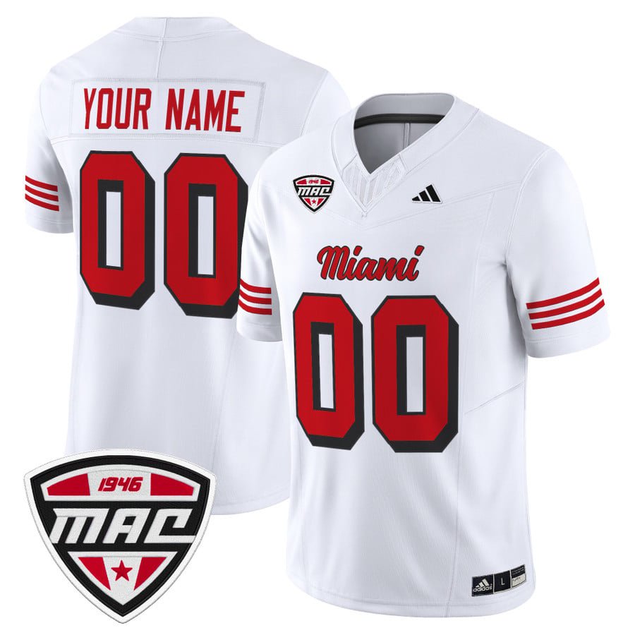 Custom Miami OH RedHawks Jersey Name, Number 2025 Vapor Limited Stitched White