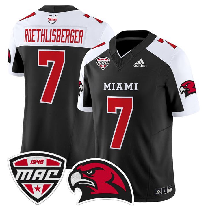 Ben Roethlisberger Jersey #7 Miami OH RedHawks 2025 Limited Stitched Black Alter