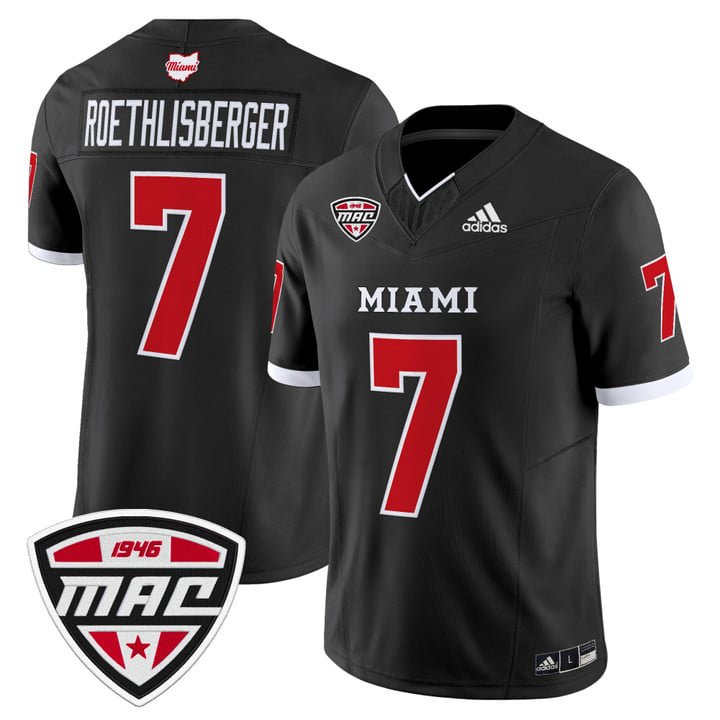 Ben Roethlisberger Jersey #7 Miami OH RedHawks 2025 Limited Stitched Black