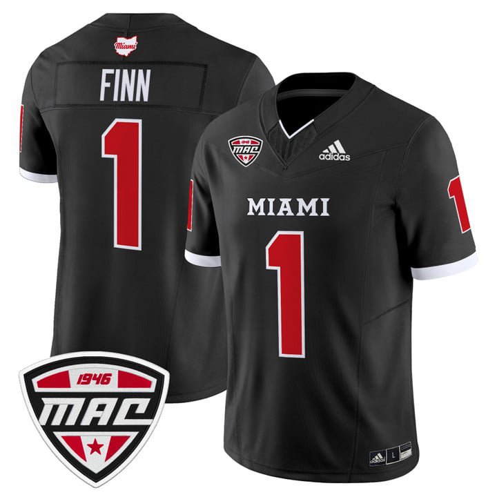 Dequan Finn Jersey #1 Miami OH RedHawks 2025 Vapor Limited Stitched Black