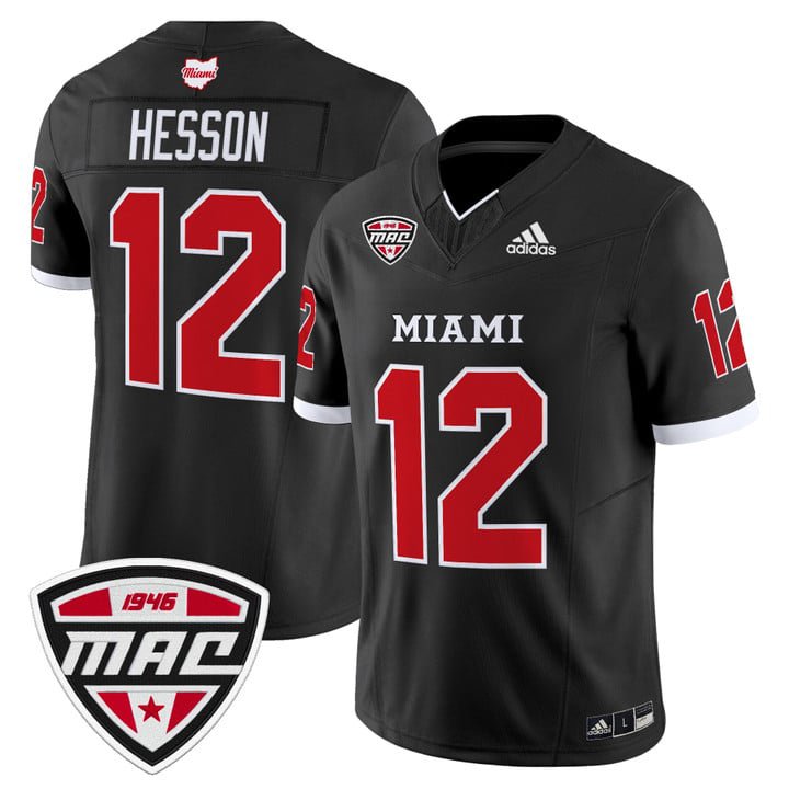 Henry Hesson Jersey #12 Miami OH RedHawks 2025 Vapor Limited Stitched Black