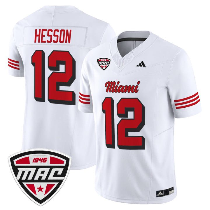 Henry Hesson Jersey #12 Miami OH RedHawks 2025 Vapor Limited Stitched White