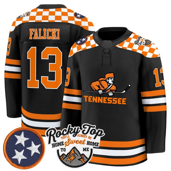 Ben Falicki Jersey #13 Tennessee Volunteers 2025-26 Premium Stitched Black