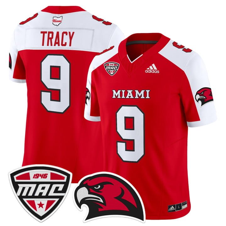 Kenny Tracy Jersey #9 Miami OH RedHawks 2025 Vapor Limited Stitched Red Alter