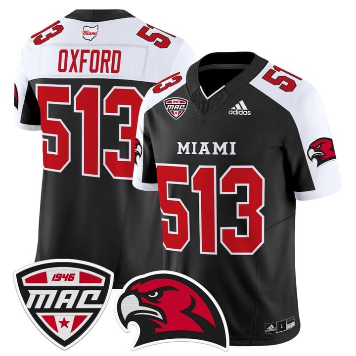 Oxford Jersey #513 Miami OH RedHawks 2025 Vapor Limited Stitched Black Alter