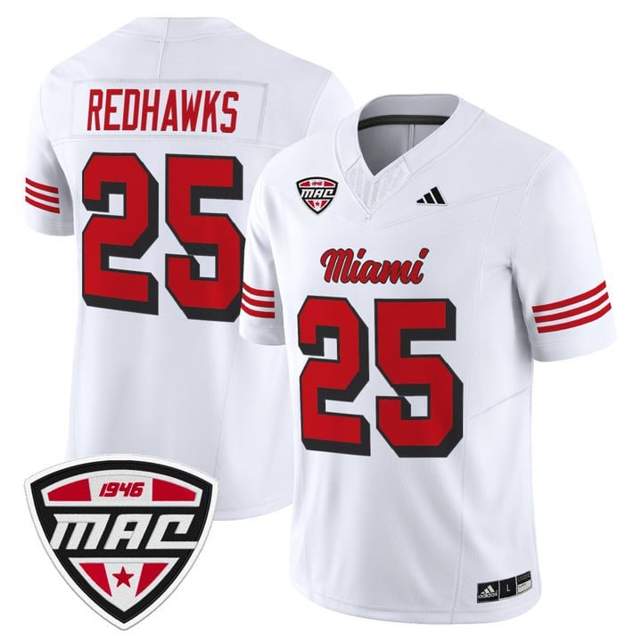 RedHawks Jersey #25 Miami OH RedHawks 2025 Vapor Limited Stitched White