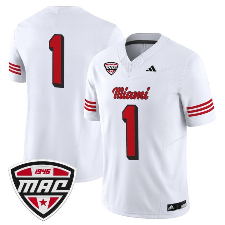 Team Jersey #1 Miami OH RedHawks 2025 Vapor Limited Stitched White