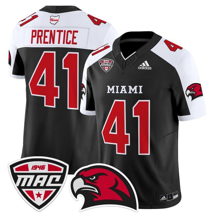 Travis Prentice Jersey #41 Miami OH RedHawks 2025 Limited Stitched Black Alter