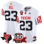 Adam Hill Jersey #23 Texas Tech 2025 100th Anniversary Patch Stitched White
