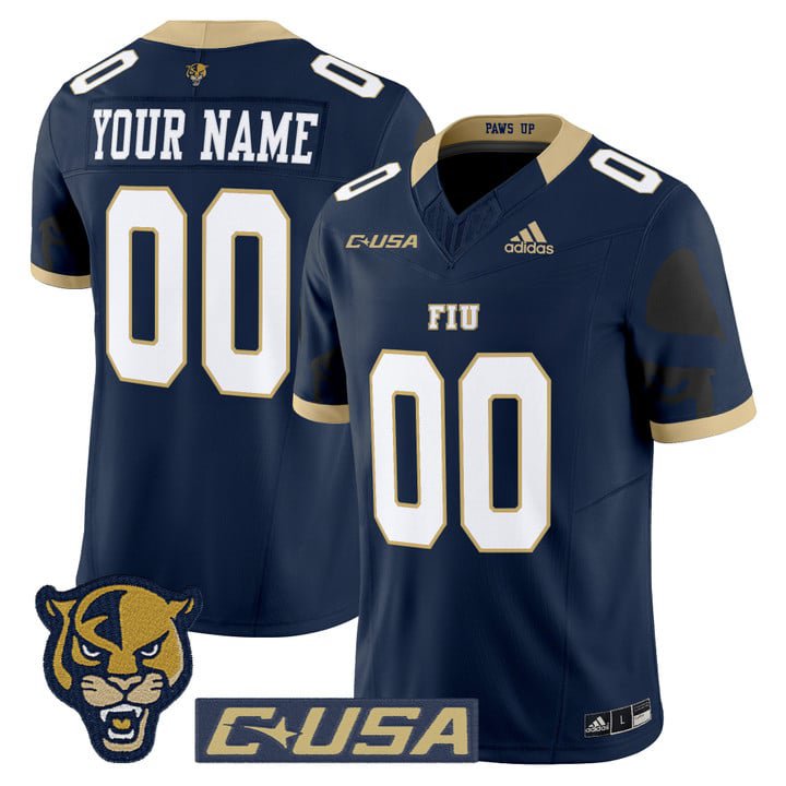 Custom Florida International Panthers Jersey 2025 Limited Stitched Navy