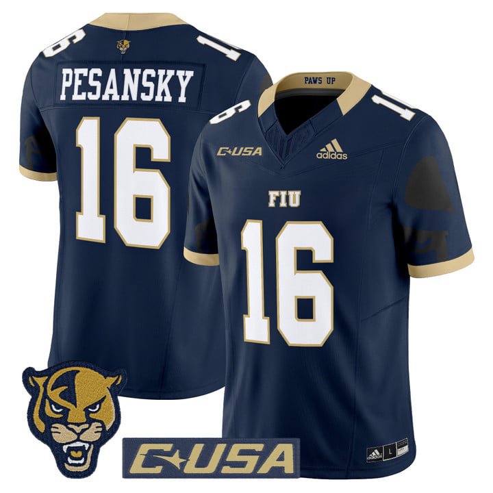 Joe Pesansky Jersey #16 Florida International Panthers 2025 Stitched Navy