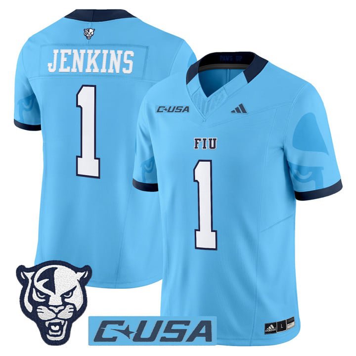Keyone Jenkins Jersey #1 Florida International Panthers 2025 Stitched Blue