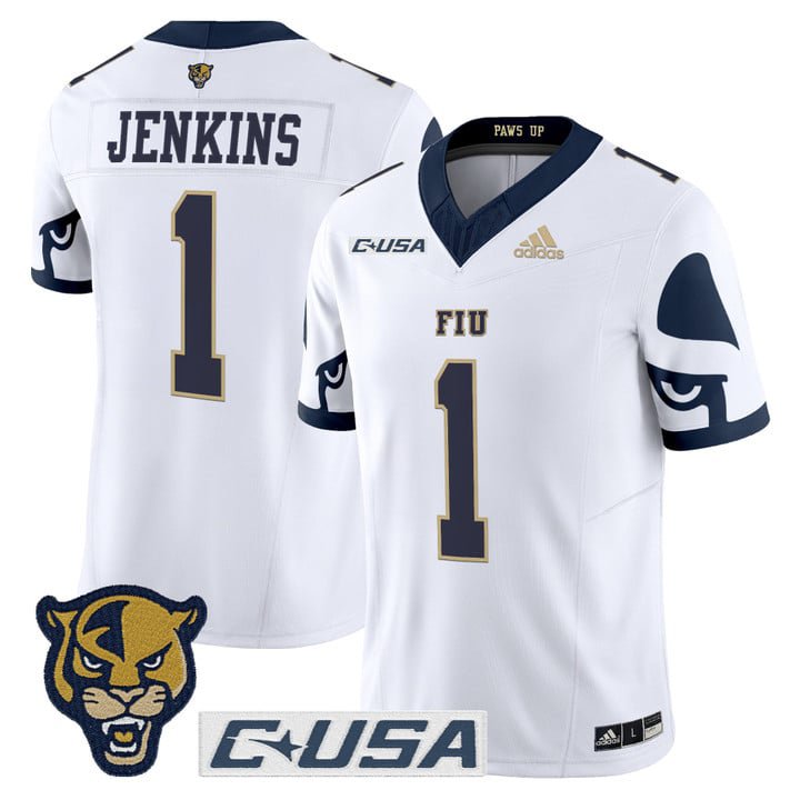 Keyone Jenkins Jersey #1 Florida International Panthers 2025 Stitched White