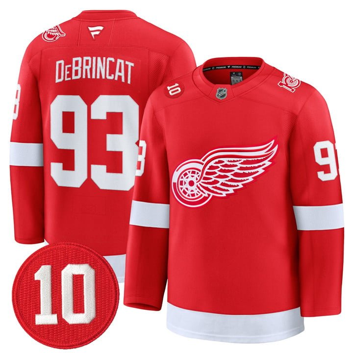 Alex DeBrincat Jersey #93 Red Wings #10 Alex Delvecchio Honoring Red