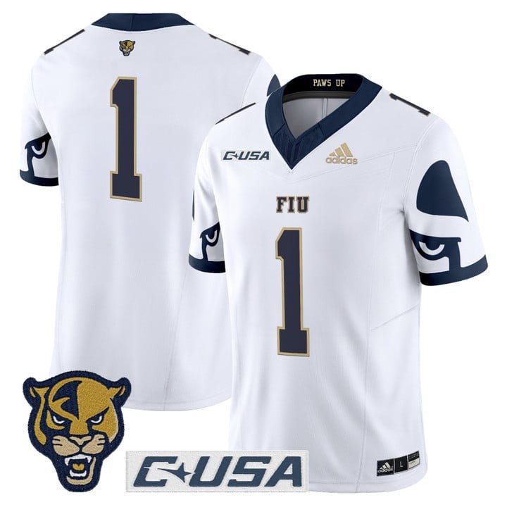 Team Jersey #1 Florida International Panthers 2025 Limited Stitched White