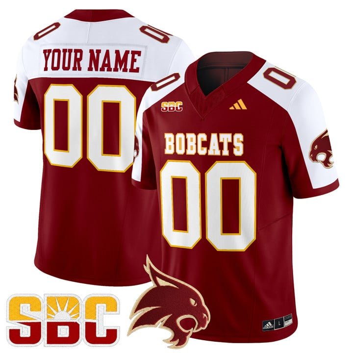 Custom Texas State Bobcats Jersey Name, Number 2025 Limited Stitched Maroon Alter