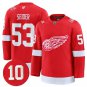Moritz Seider Jersey #53 Red Wings #10 Alex Delvecchio Honoring Red