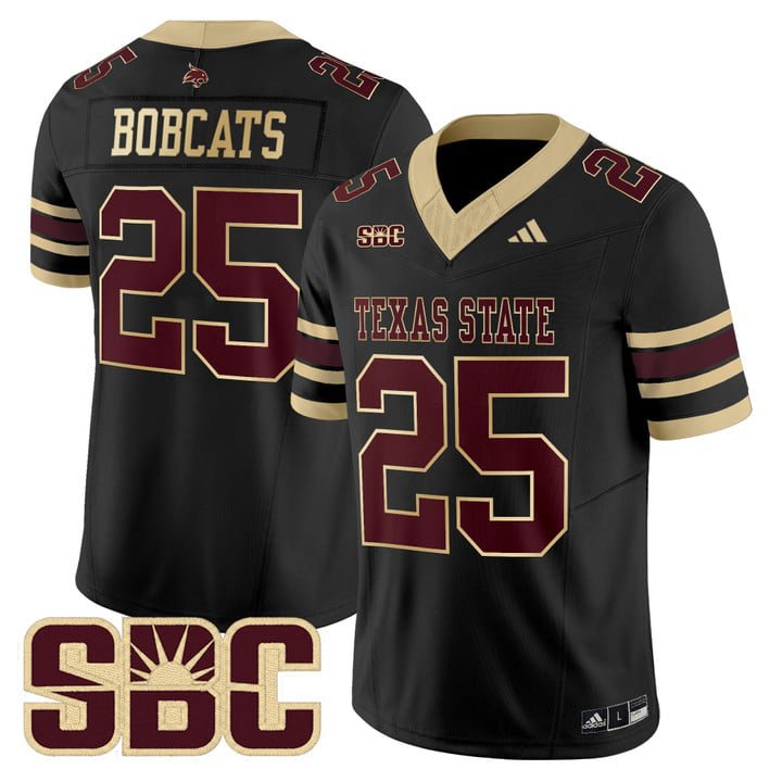 Bobcats Jersey #25 Texas State Bobcats 2025 Vapor Limited Stitched Black