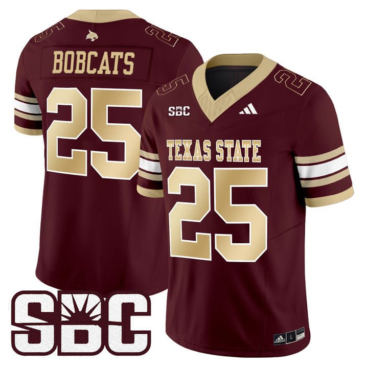 Bobcats Jersey #25 Texas State Bobcats 2025 Vapor Limited Stitched Maroon