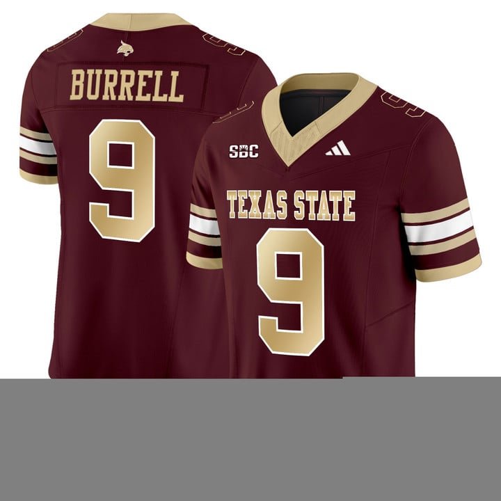 Greg Burrell Jersey #9 Texas State Bobcats 2025 Limited Stitched Maroon