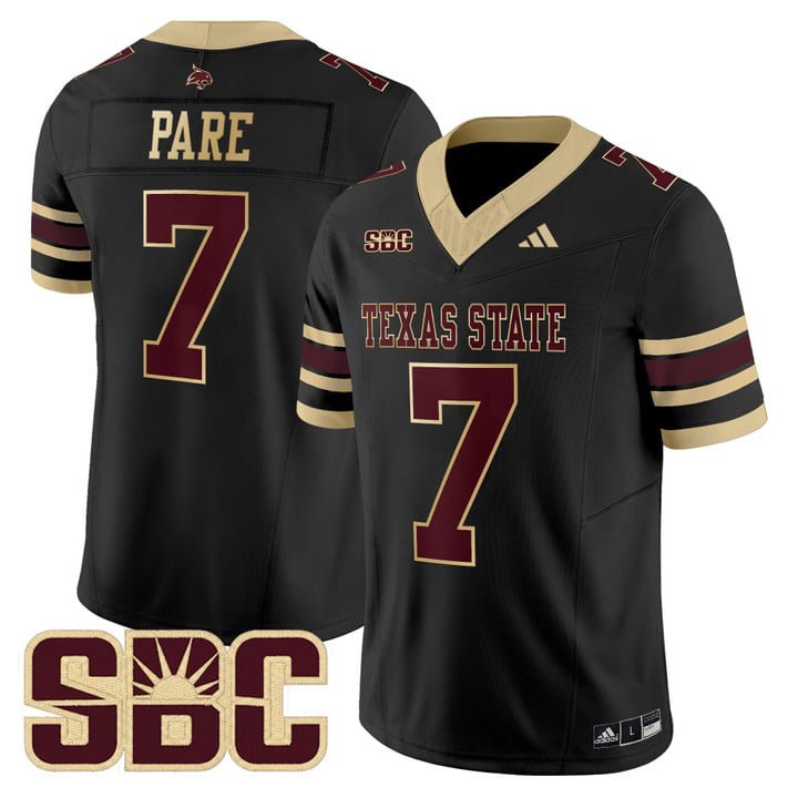 Lincoln Pare Jersey #7 Texas State Bobcats 2025 Limited Stitched Black