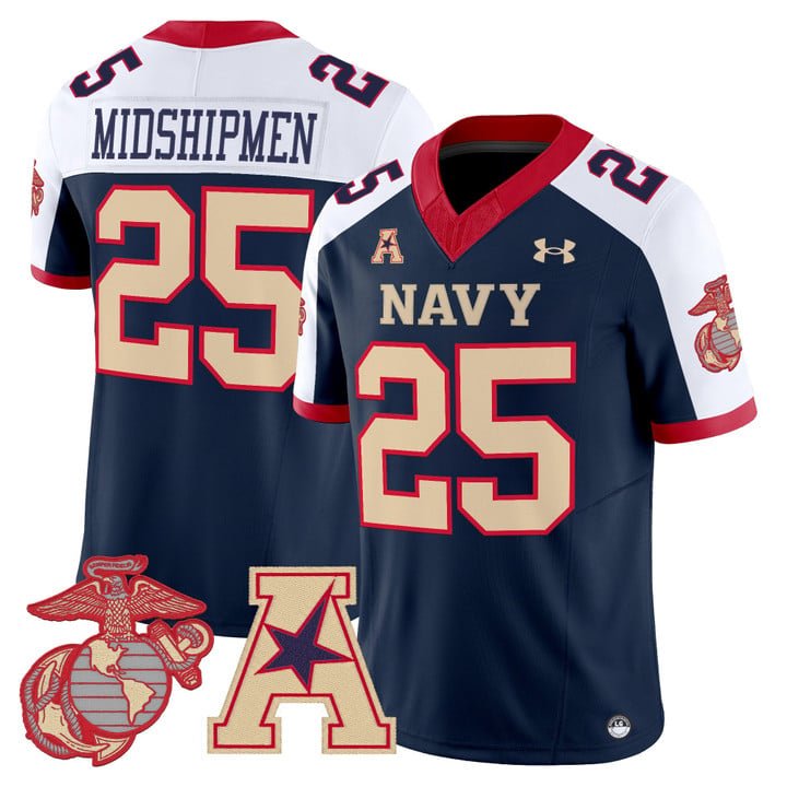 Midshipmen Jersey #25 Navy Midshipmen Vapor USMC Premier Stitched Navy Alter