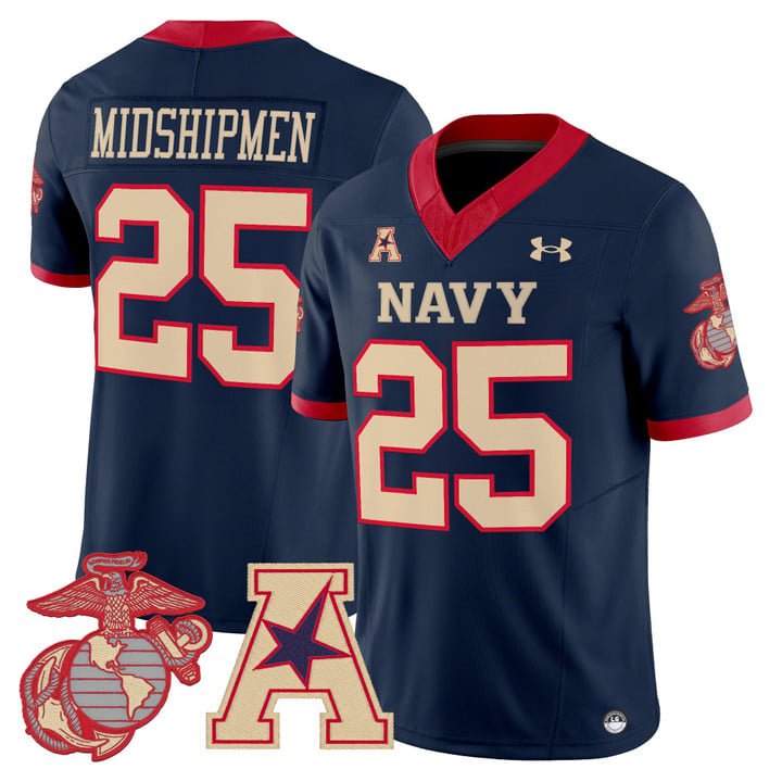 Midshipmen Jersey #25 Navy Midshipmen Vapor USMC Premier Stitched Navy