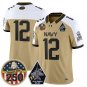 12th Man Jersey #12 Navy Midshipmen Jolly Rogers 250th Patch Stitched Gold Alter