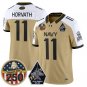 Blake Horvath Jersey #11 Navy Midshipmen Jolly Rogers 250th Patch Gold Alter